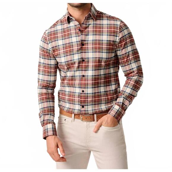 NEW JOHNNIE-O knick flannel shirt in pumpkin